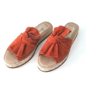 Gaimo Samantha Espadrille Slides Spain Oversized Bow Free People Rust Size 38